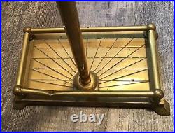 Vintage Equestrian Horse Head Brass Fireplace Tool Set 5 Pc very heavy