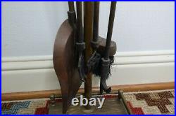 Vintage Equestrian windcurrent collection Horse Head Brass Fireplace Tool Set