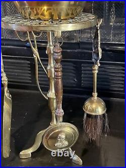 Vintage Fireplace Brass Kettle Warmer Tool Set Decorative Unique Cooking