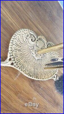 Vintage Fireplace Tool Brass Set Horse Mustang Head by Custom Decor Inc. 1980