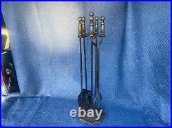 Vintage Fireplace Tool Set By Adam's Co. Iron Black