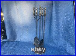 Vintage Fireplace Tool Set By Adam's Co. Iron Black