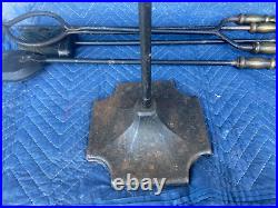 Vintage Fireplace Tool Set By Adam's Co. Iron Black