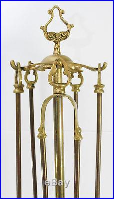 Vintage Fireplace Tool Set Gold Hollywood Regency Fire Place Ornate Rococo