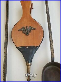 Vintage Fireplace Tool Set With Bellows 6 Piece Set