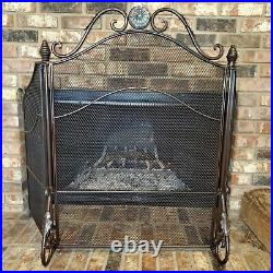Vintage French Country Fire Screen & Tool Set