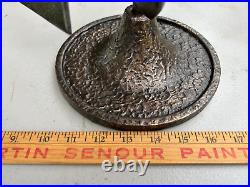 Vintage Hammered Metal Look Fireplace 4 Tool Set & Stand, Free S/H