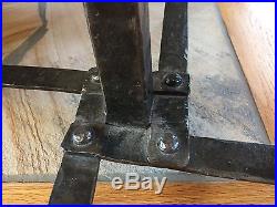 Vintage Hand Forged Iron Gothic Fire Place Tool Set Blacksmith