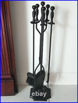 Vintage Hand Wrought Iron Fireplace Fire Place Tools Set
