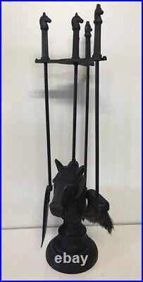 Vintage Horse Head Fireplace Tool Set