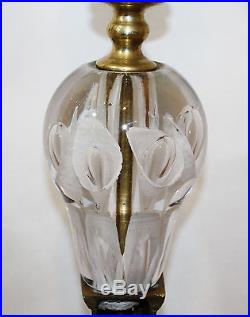 Vintage Joe Zimmerman Paperweight Art Glass Brass Andirons & Fireplace Tool Set