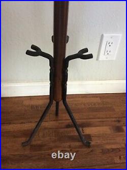 Vintage MCM Style Vintage Fireplace Tool Set Broom, Shovel, Poker & Stand