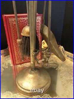 Vintage Metal Small Fireplace Tool Set Rustic Shabby Chic Decorative 5 Pieces