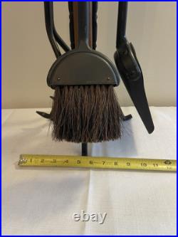 Vintage Mid Century Modern Long Handle Seymour Fire Place Tools Brass Set Stand