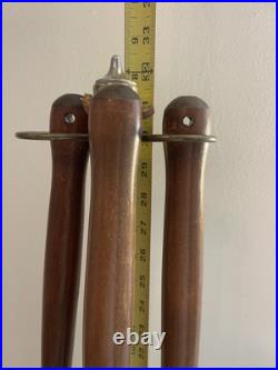 Vintage Mid Century Modern Long Handle Seymour Fire Place Tools Brass Set Stand