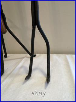 Vintage Mid Century Modern Long Handle Seymour Fire Place Tools Brass Set Stand