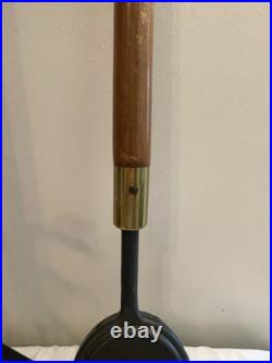 Vintage Mid Century Modern Long Handle Seymour Fire Place Tools Brass Set Stand
