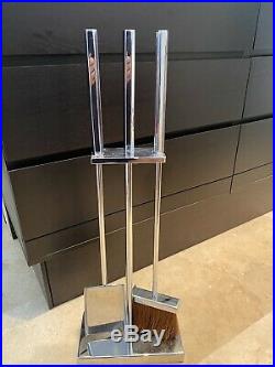 Vintage Mid Century Modern Modernist Chrome Fireplace Tool Set Must SEE QUALITY