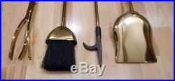 Vintage Modern 5 pcs Solid Brass FIREPLACE-FIRE TOOLS Set Ball Handle-Heavy