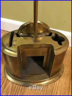 Vintage Nelson Hearth Kit Fireplace Tool Set Solid Brass Basket Holder Rare