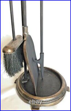 Vintage OWL FIREPLACE TOOL Set Hammered Bronze EXCELLENT Condition 4 Pc