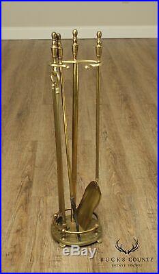 Vintage Quality Brass Fire Place Tools Set