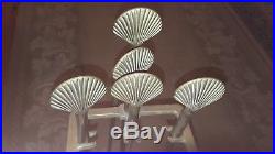 Vintage Scallop Shell Fireplace tools in Brass. Nice 5 piece set. Shell Foot
