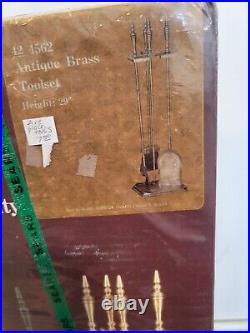 Vintage Sears Fireplace Toolset pokers Polished Brass #4562 new