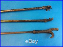 Vintage Set Used Gold Color Fireplace Woodstove Poker Tongs Woodstove Tools
