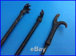 Vintage Set Used Gold Color Fireplace Woodstove Poker Tongs Woodstove Tools