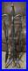 Vintage Silver Tone Twisted Fireplace Set 4 Piece Tools Poker Brush Shovel Tongs