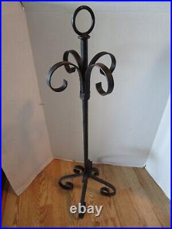 Vintage Six-piece iron wrought rustic finish Fireplace Tools & bellows 35 tall