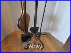 Vintage Six-piece iron wrought rustic finish Fireplace Tools & bellows 35 tall