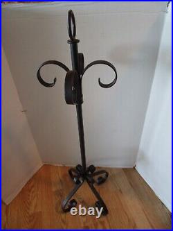 Vintage Six-piece iron wrought rustic finish Fireplace Tools & bellows 35 tall