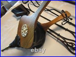 Vintage Six-piece iron wrought rustic finish Fireplace Tools & bellows 35 tall