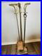 Vintage Solid Brass Equestrian / Horse Head 5pc Fireplace Tool Set