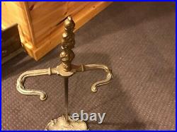 Vintage Solid Brass Fireplace Tool Set