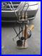 Vintage Solid Brass Fireplace Tool Set 6 Piece Set Steel ABI-6390 Made in USA