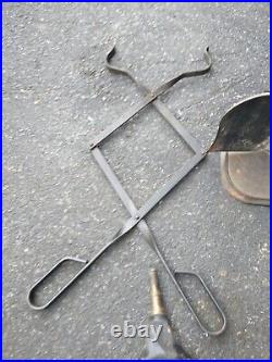 Vintage Solid Brass Fireplace Tool Set 6 Piece Set Steel ABI-6390 Made in USA