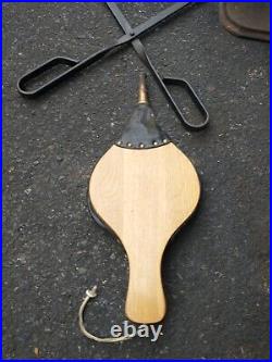 Vintage Solid Brass Fireplace Tool Set 6 Piece Set Steel ABI-6390 Made in USA