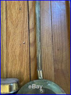 Vintage Solid Brass Fireplace Tools Set 4 Piece W Stand French Decor Fluer