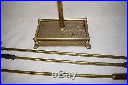 Vintage Solid Brass Mallard Duck Head Fireplace Tool Set With Stand Holder