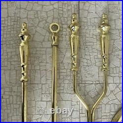 Vintage Solid brass fireplace Tool Set Mid century Fireplace Tools Fireside Boho