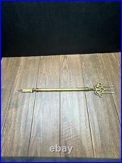 Vintage Unique CABOT TOWER Brass Fireplace Tool With Forked Claw