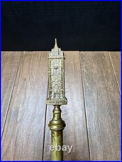Vintage Unique CABOT TOWER Brass Fireplace Tool With Forked Claw