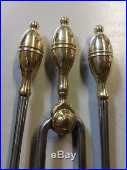 Vintage Virginia Metalcrafters Solid Brass Fireplace Toolset