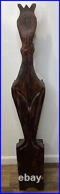 Vintage Witco Chess Horse Fireplace Tool Holder Statue 48 MCM Hand Carved Rare