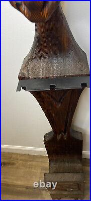 Vintage Witco Chess Horse Fireplace Tool Holder Statue 48 MCM Hand Carved Rare