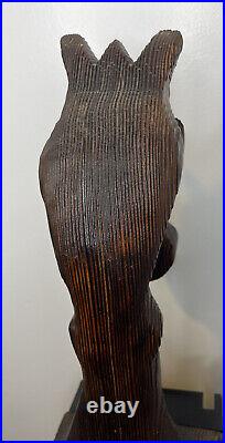 Vintage Witco Chess Horse Fireplace Tool Holder Statue 48 MCM Hand Carved Rare