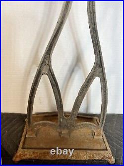 Vintage Wrought Iron Fireplace Tools and stand 5 Piece Set Very Heavy Poker